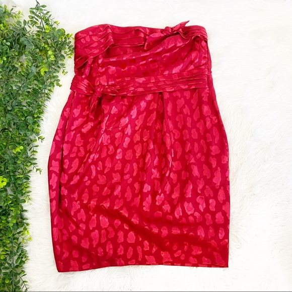 red satin leopard print dress